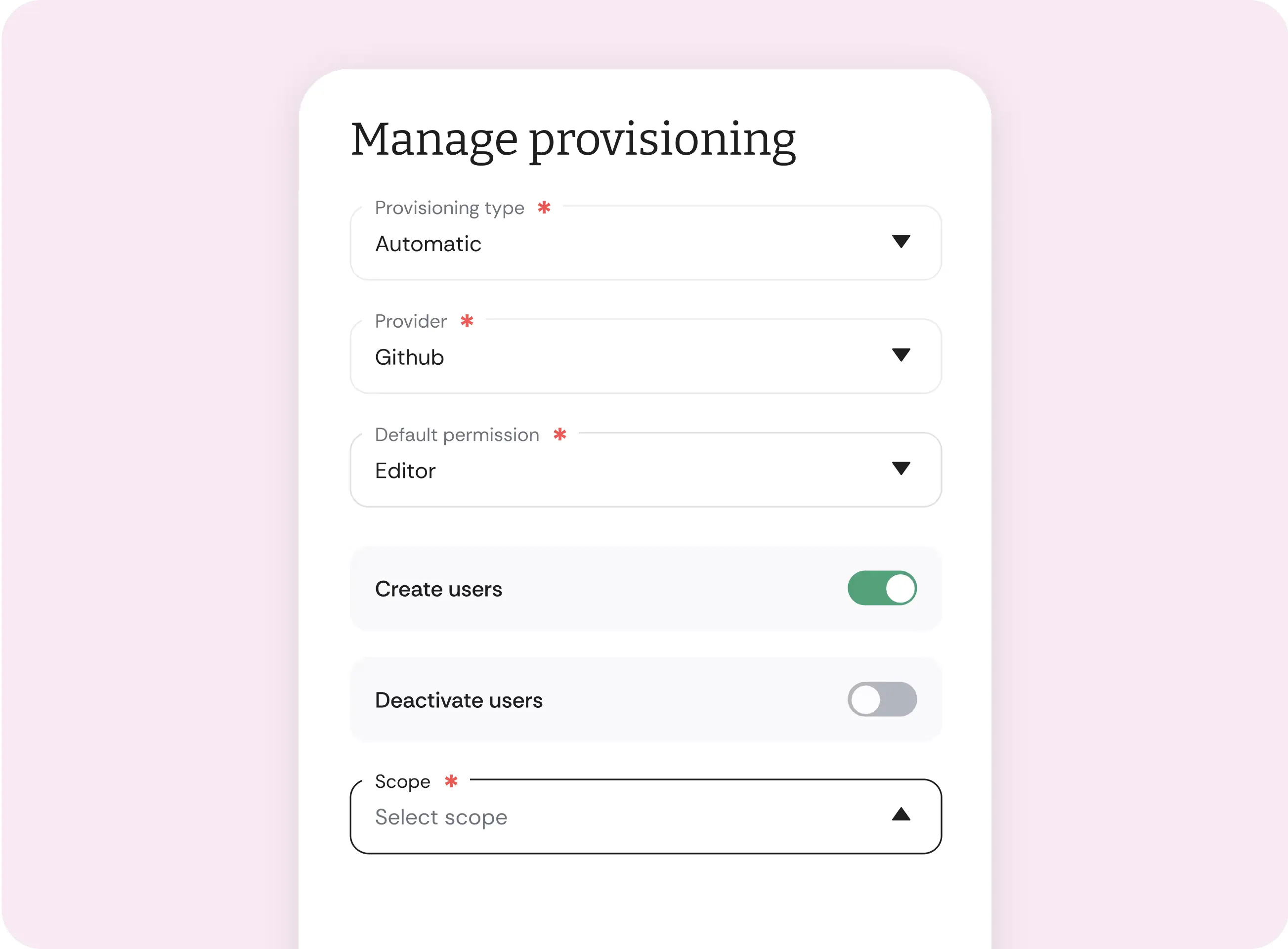 Cakewalk provisioning management showing customizable approval policies
