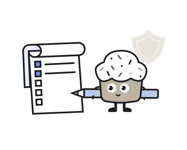 Cakewalk character with checklist representing IT and security team workflows