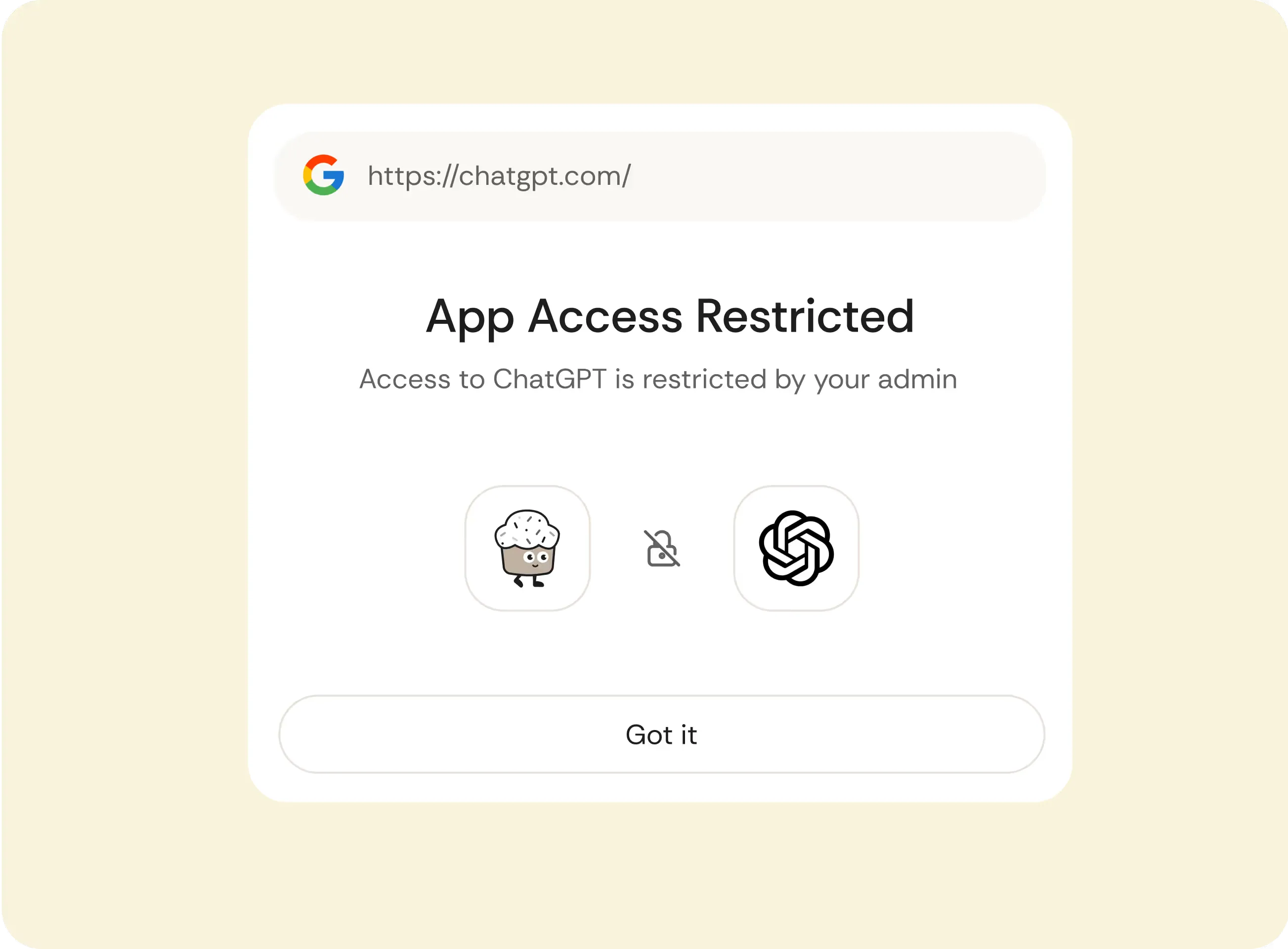 Cakewalk browser extension blocking access to a restricted application